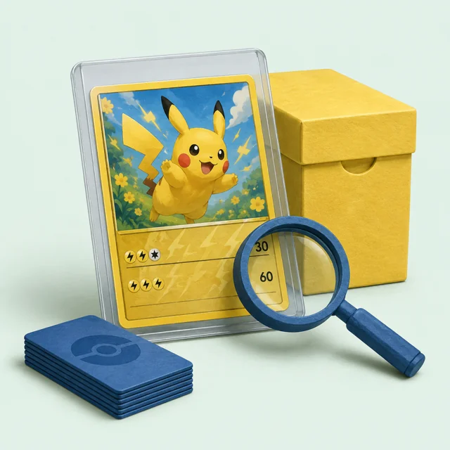 Illustration of a protected card and a magnifying glass